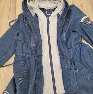 Semir Denim Hooded Jacket Size Large